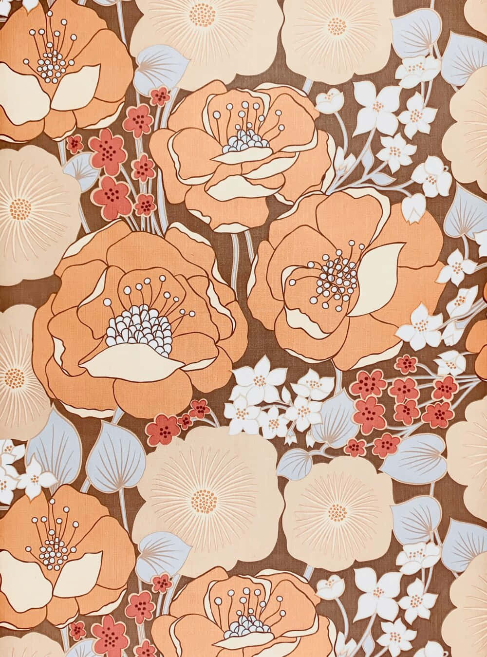 Retro Blomster Mønster Design Bakgrunnsbildet