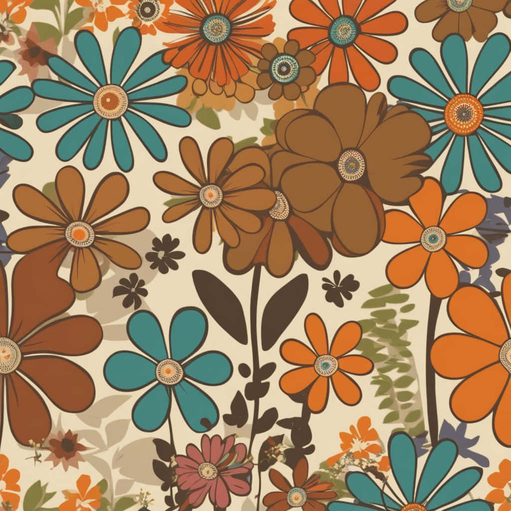 Retro Floral Pattern1970s Wallpaper