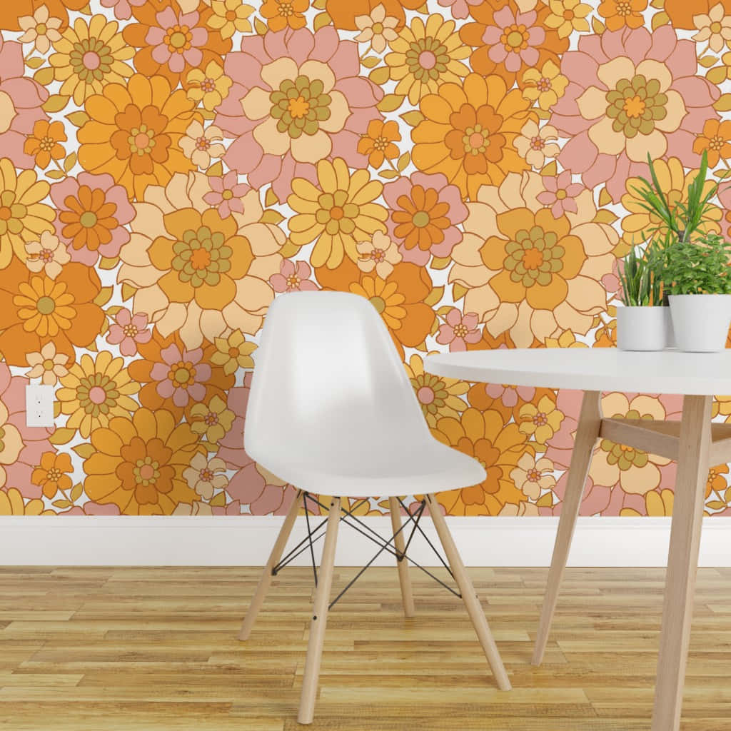Retro Floral Wallpaper Interior Wallpaper