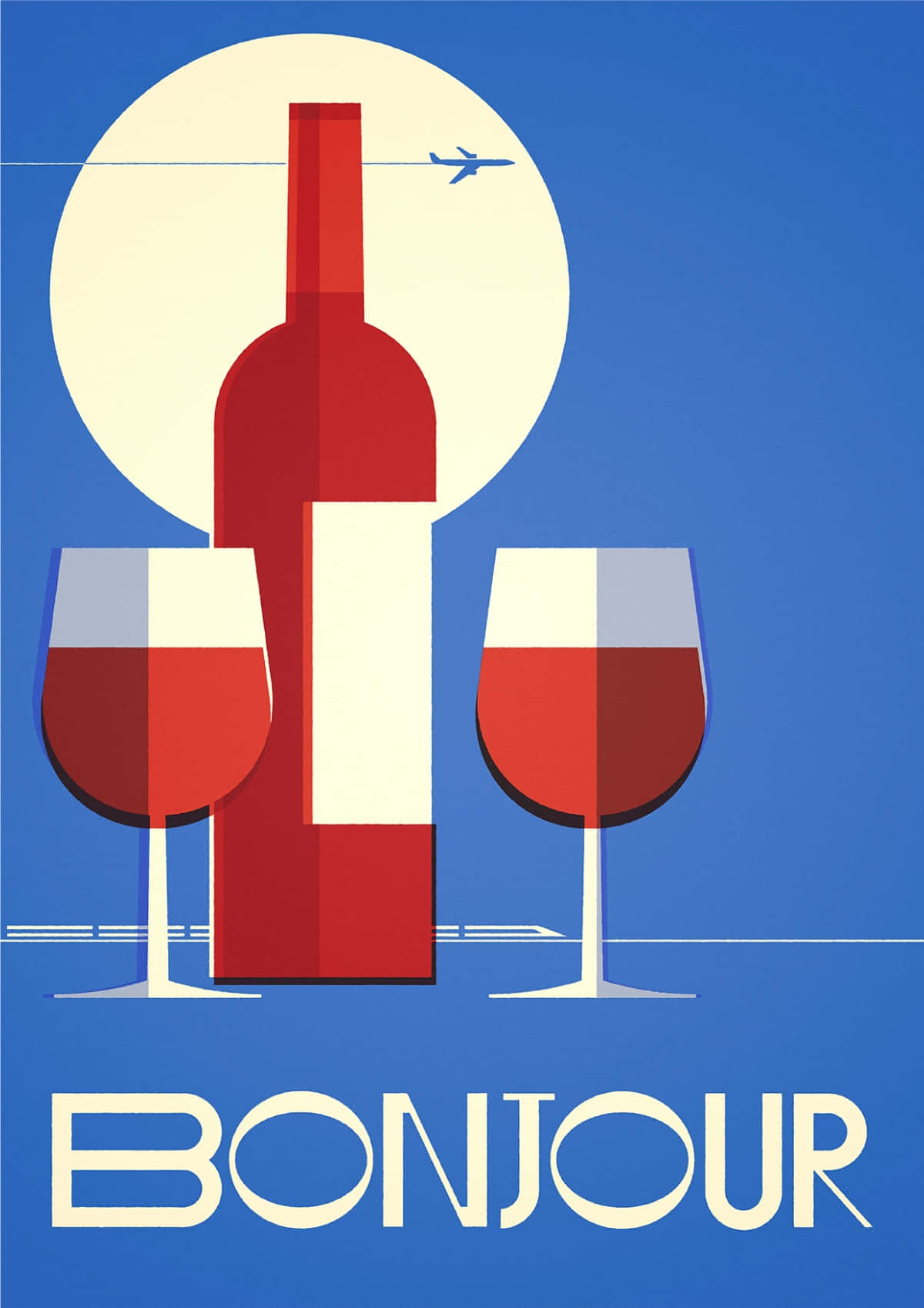 Retro French Wine Travel Poster Wallpaper