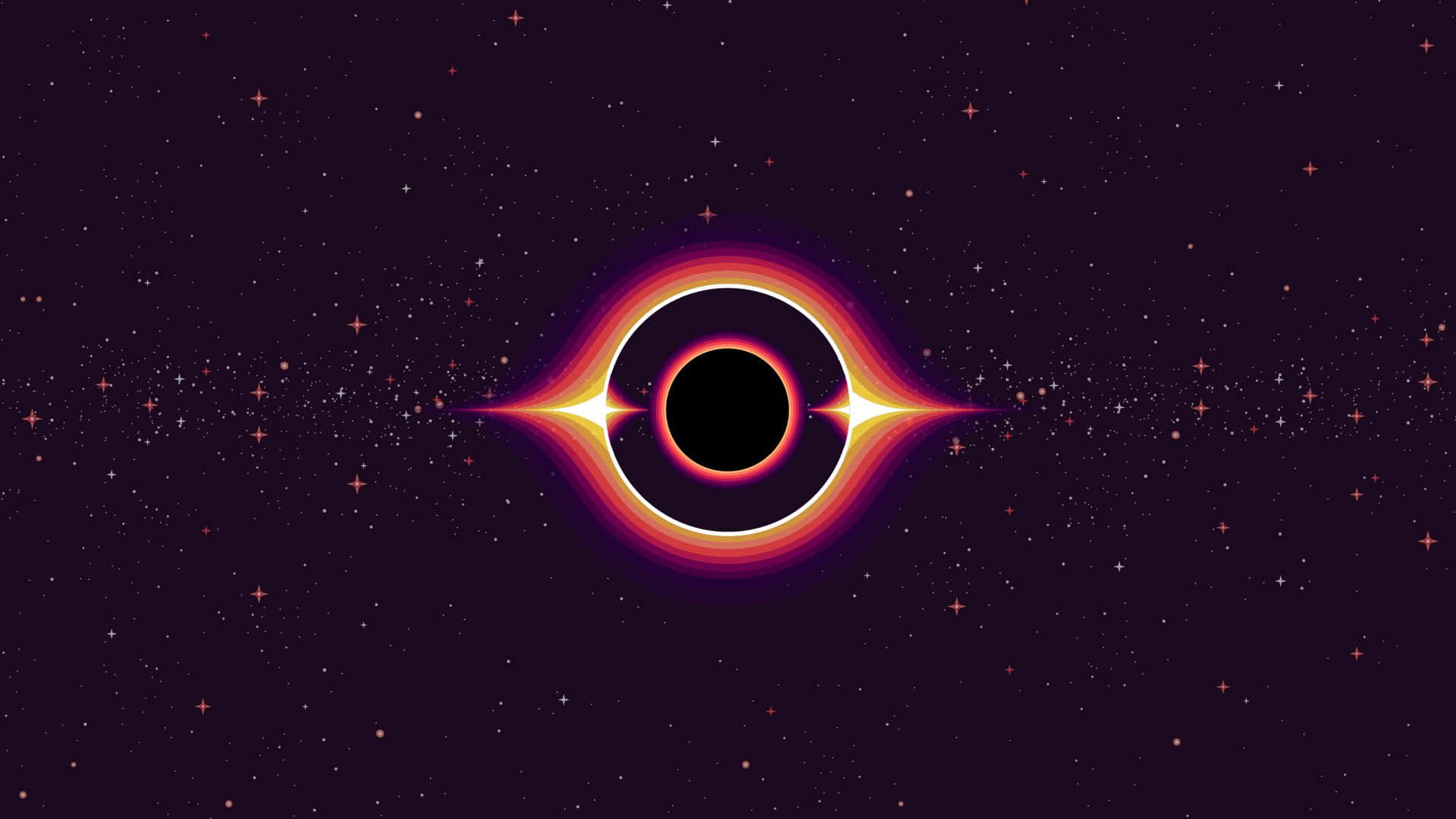 Retro Futuristic Black Hole Illustration Wallpaper