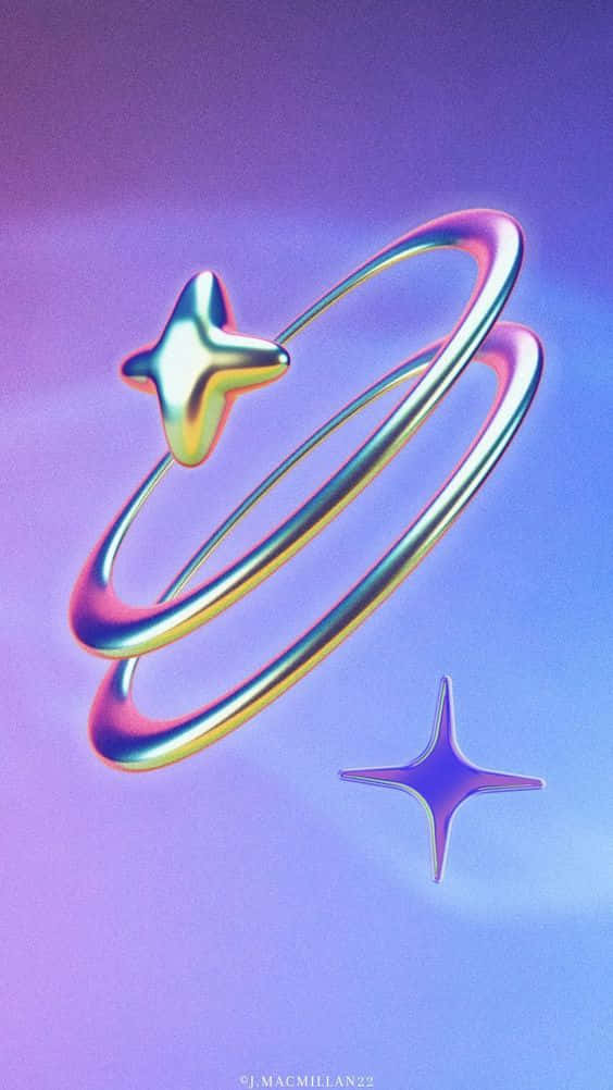 Retro Futuristic Star Rings Wallpaper