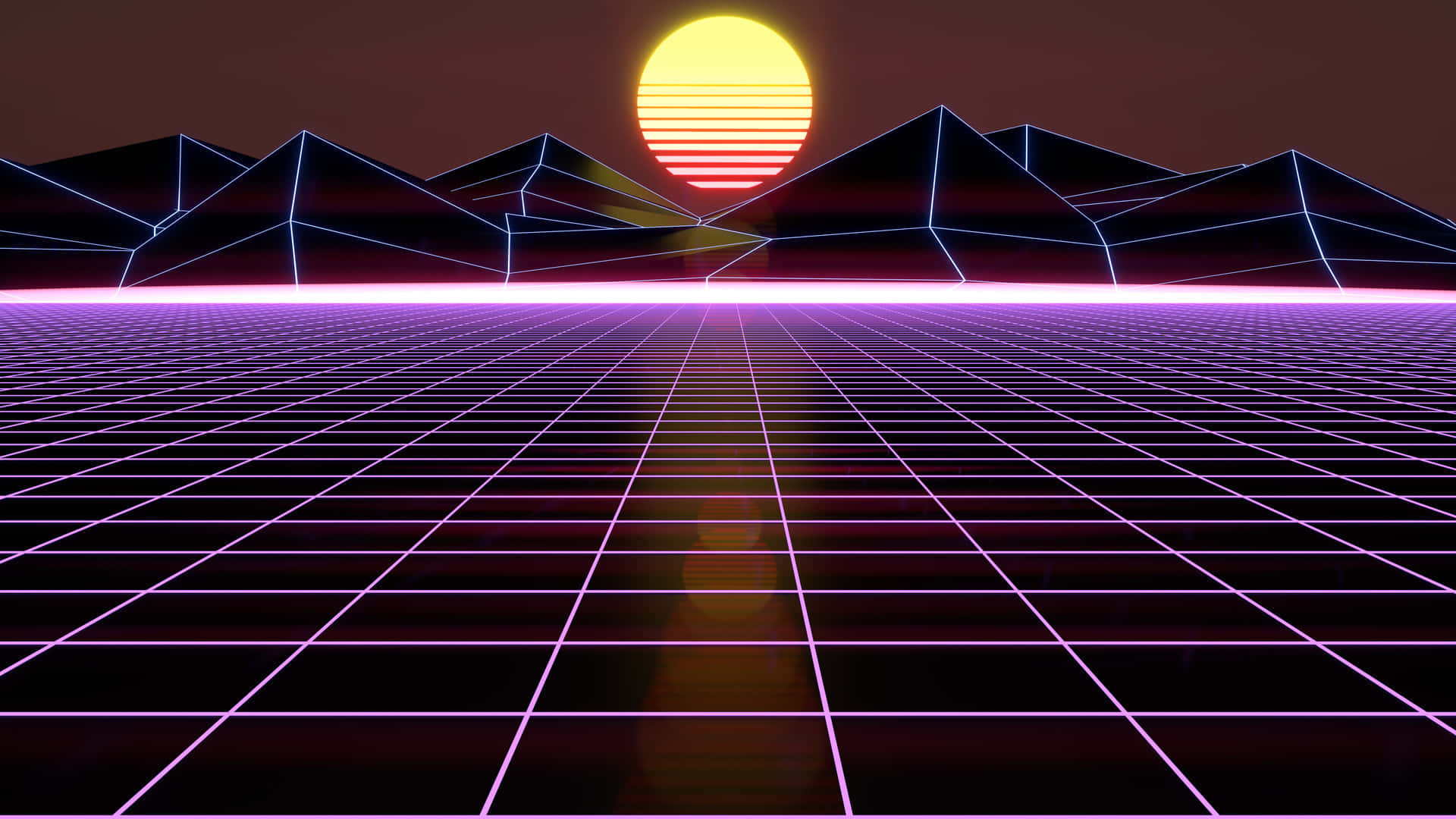 Retro Futuristic Synthwave Landscape Wallpaper