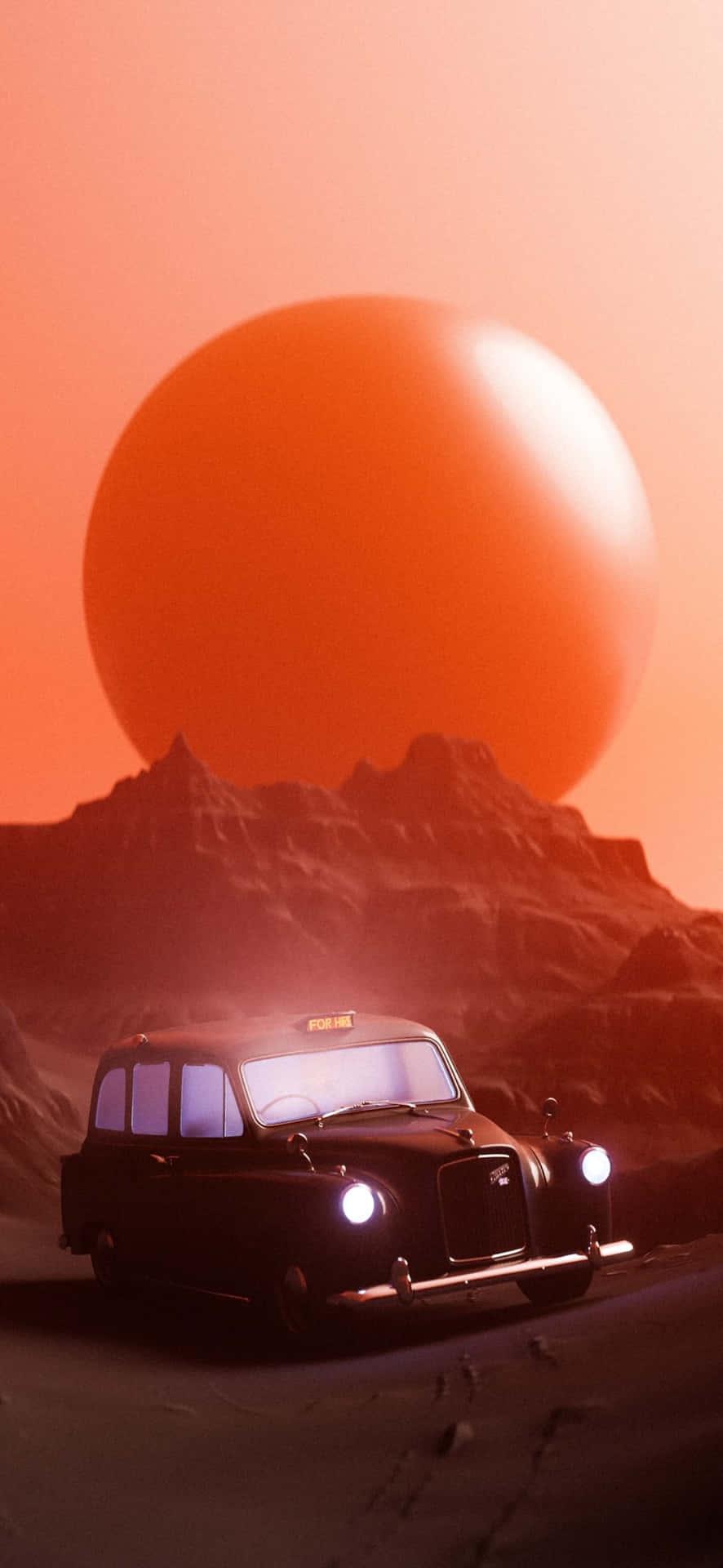Retro Futuristic Taxion Mars Wallpaper