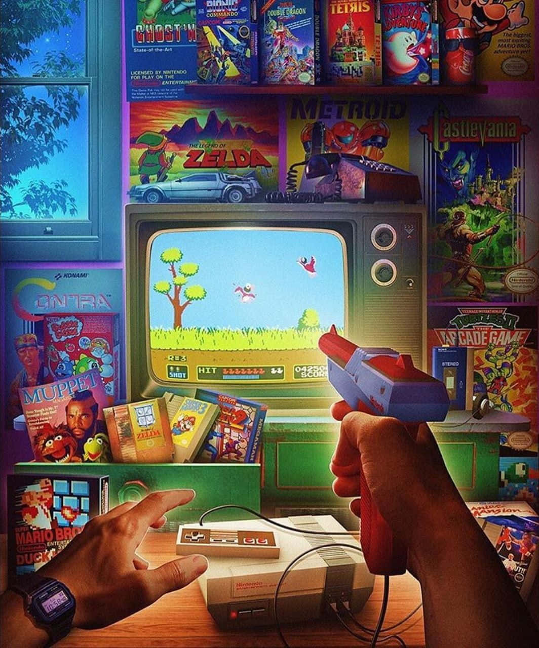 retro video game wallpaper