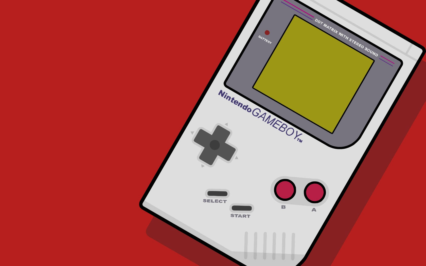 Artedo Game Boy Retrô Em Um Fundo Vermelho. Papel de Parede