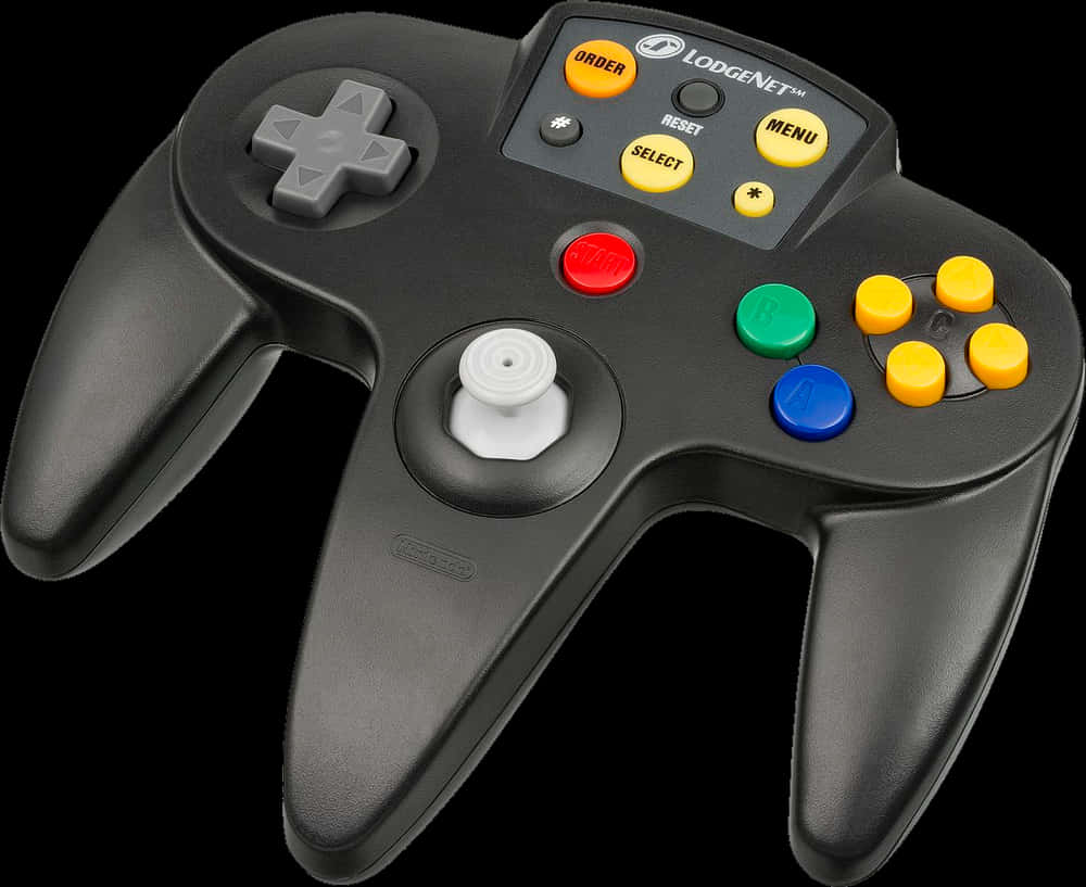 Retro Game Controller Black Background PNG