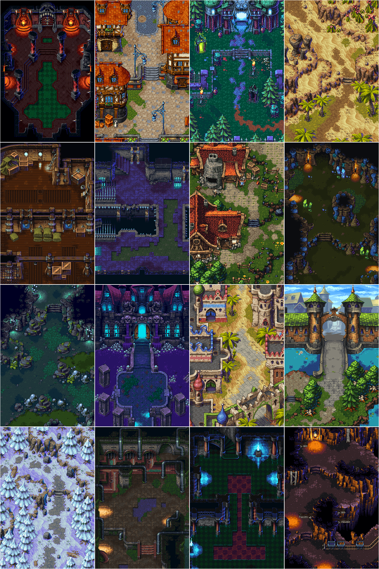 Retro Game Environments Collage PNG