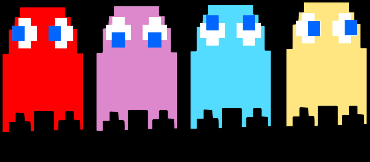 Retro Game Ghosts PNG