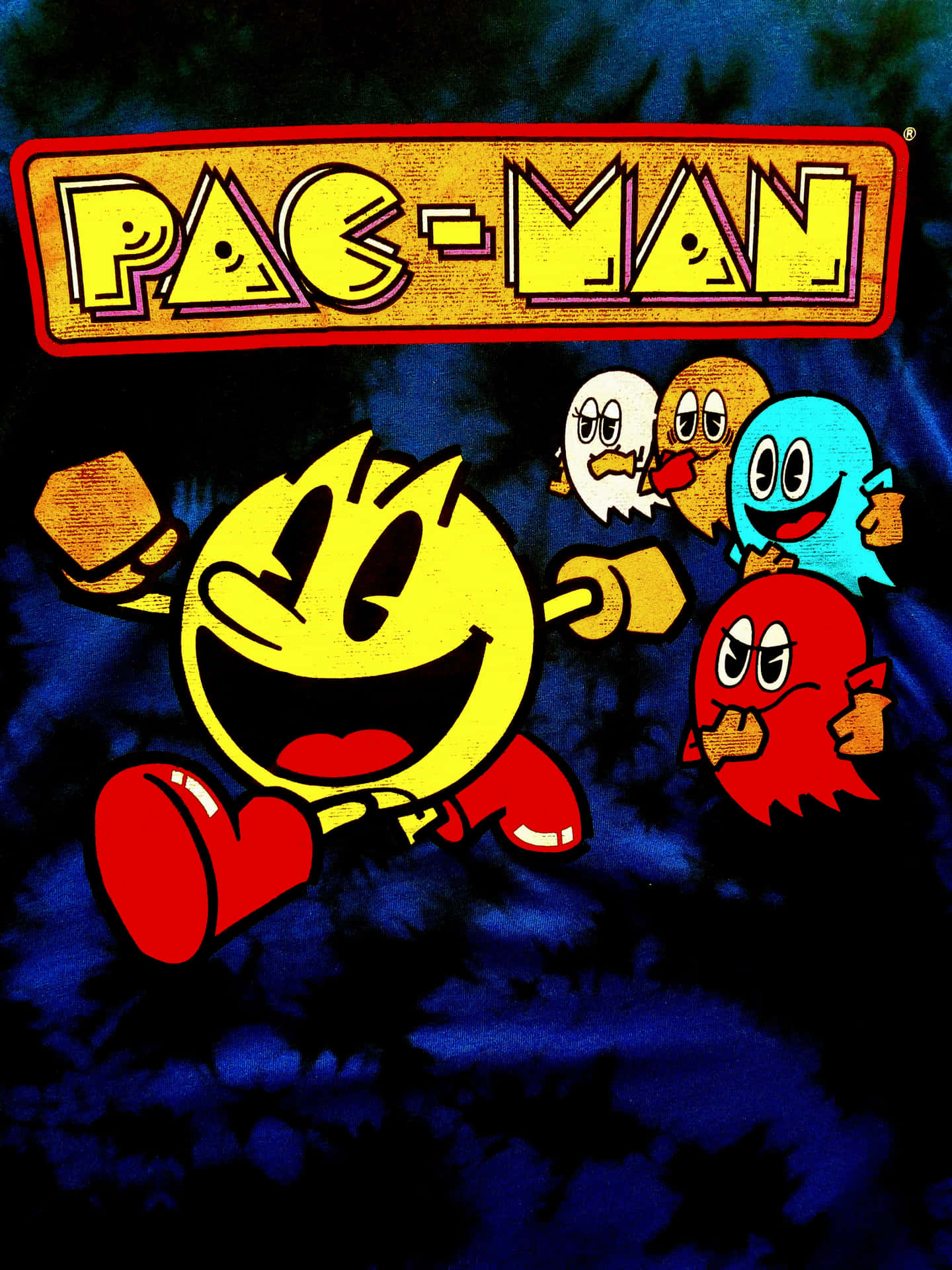 Retrogame Pac-man Running - Retrospelsättet Pac-man Som Springer Wallpaper