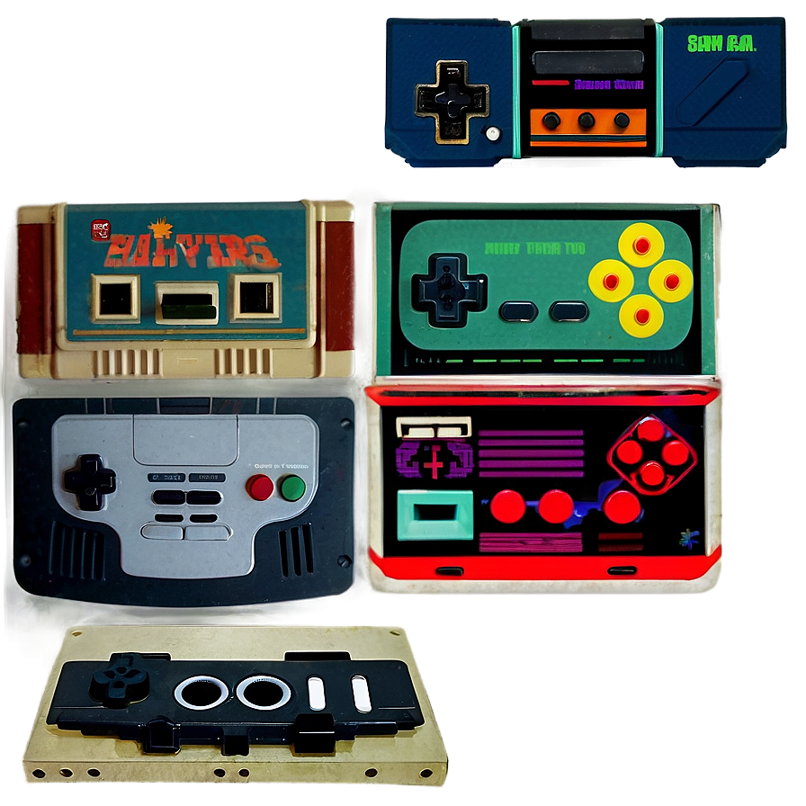 Retro Gaming Collection Png 06112024 PNG