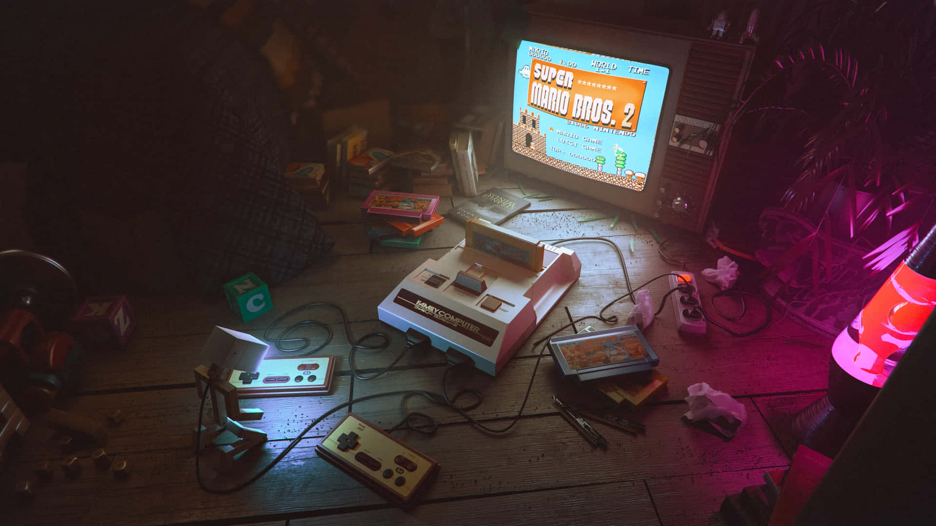 Retro Gaming Nostalgia Setup.jpg Wallpaper