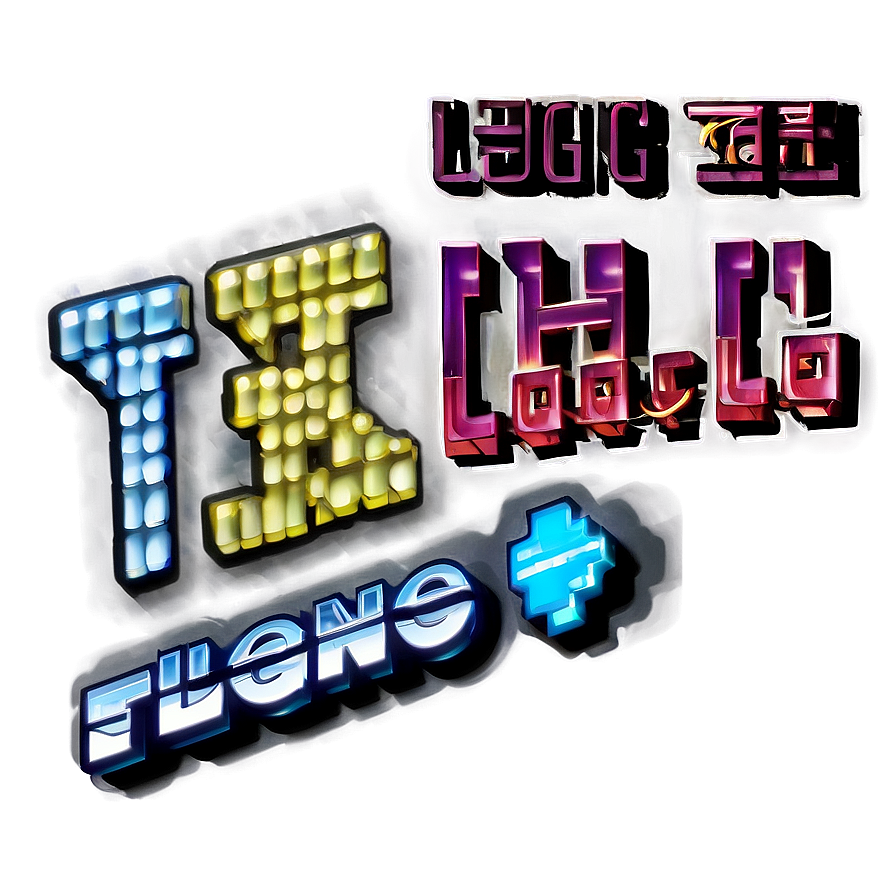 Retro Gaming3 D Text Design PNG