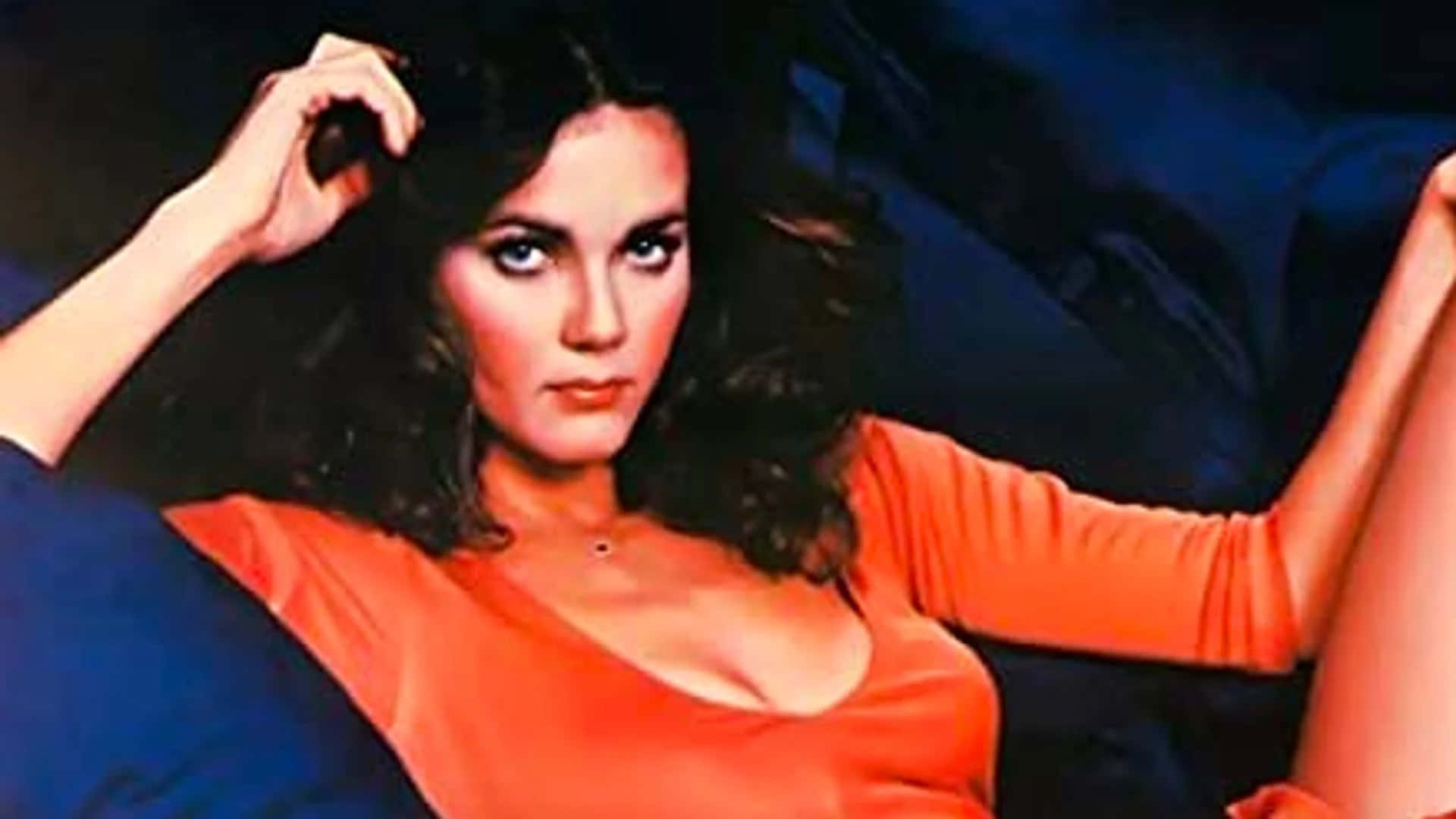 Retro Glamour Portret Lynda Carter Achtergrond