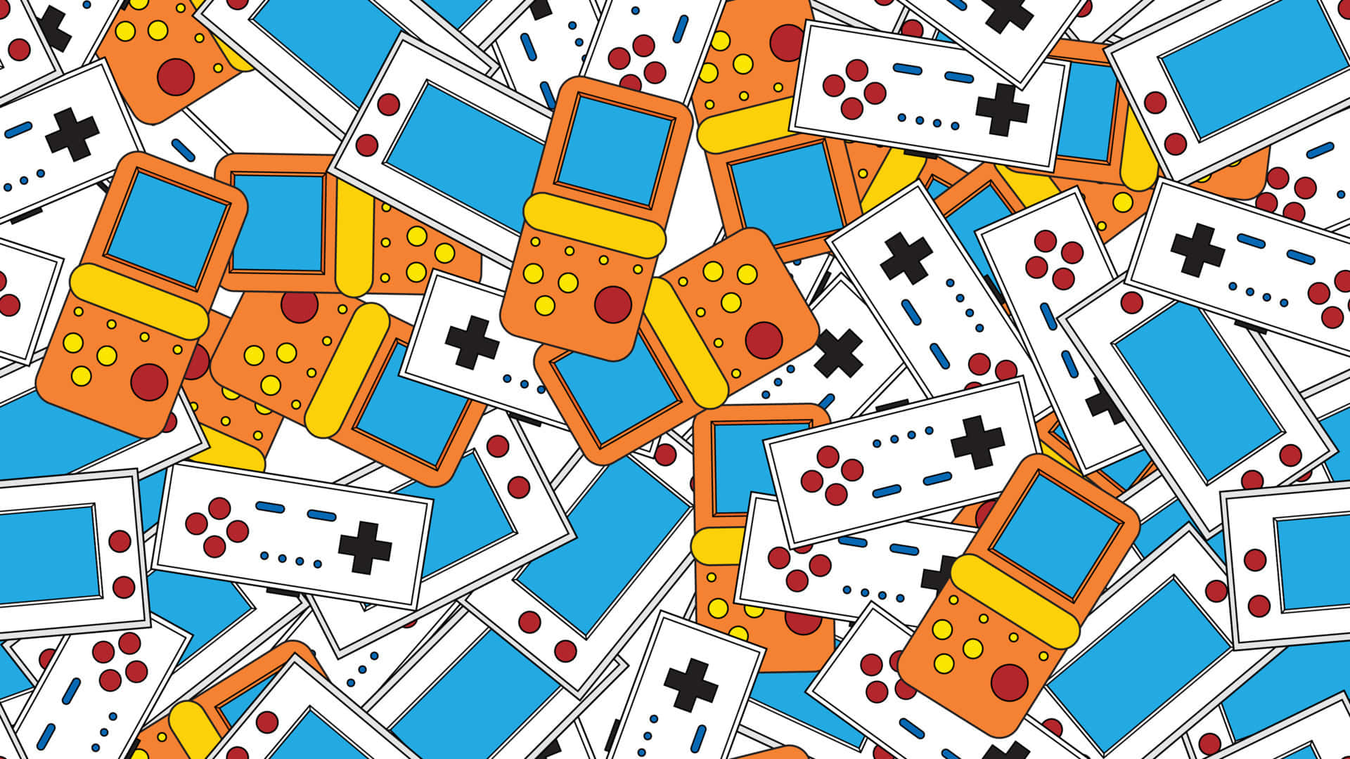 Retro Handheld Game Consoles Pattern Wallpaper