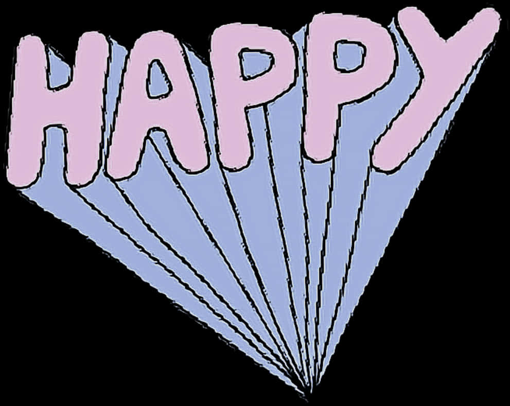 Retro Happy Text Illusion PNG