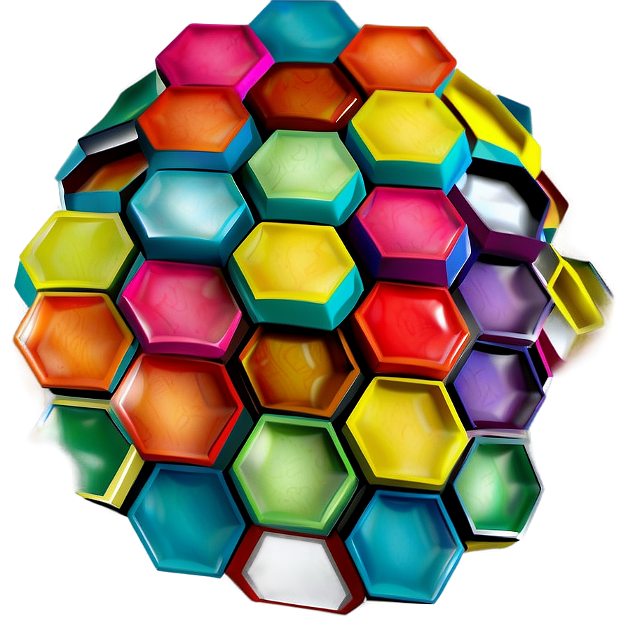 Retro Hexagon Pattern Png Grl56 PNG