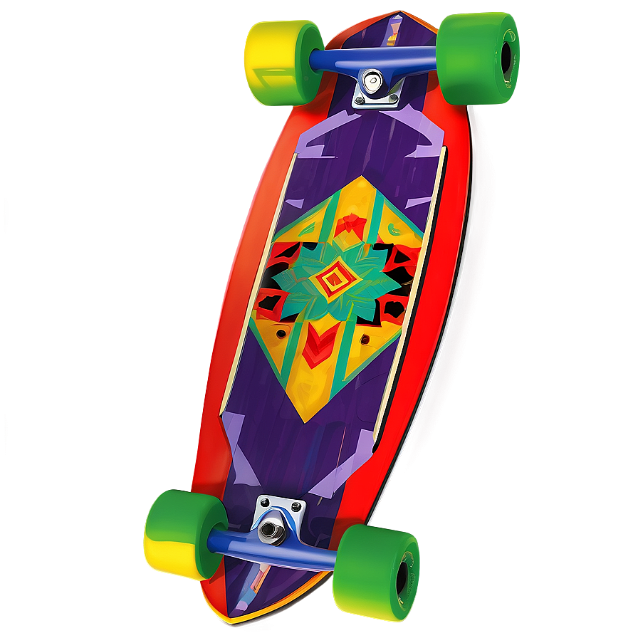 Retro Longboard Png 06272024 PNG