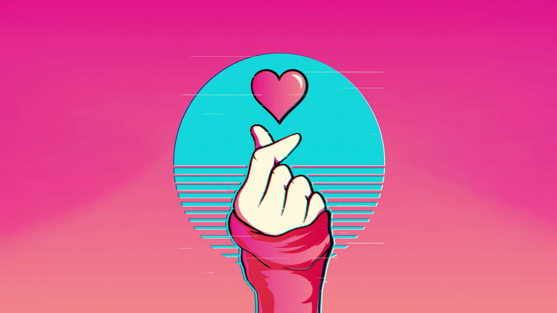 Retro Love Gesture Wallpaper Wallpaper