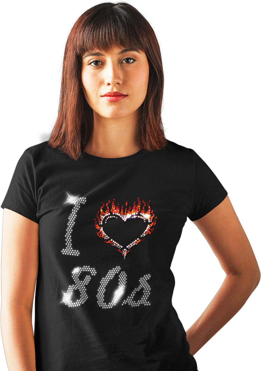 Retro Love80s Tshirt Woman PNG