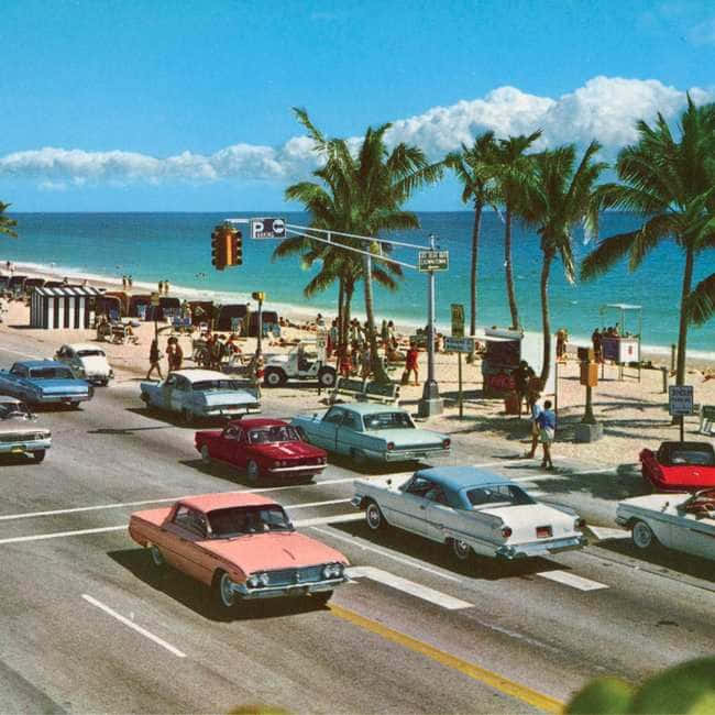 Download Enjoy the Vibrant Colors of Retro Miami Wallpaper