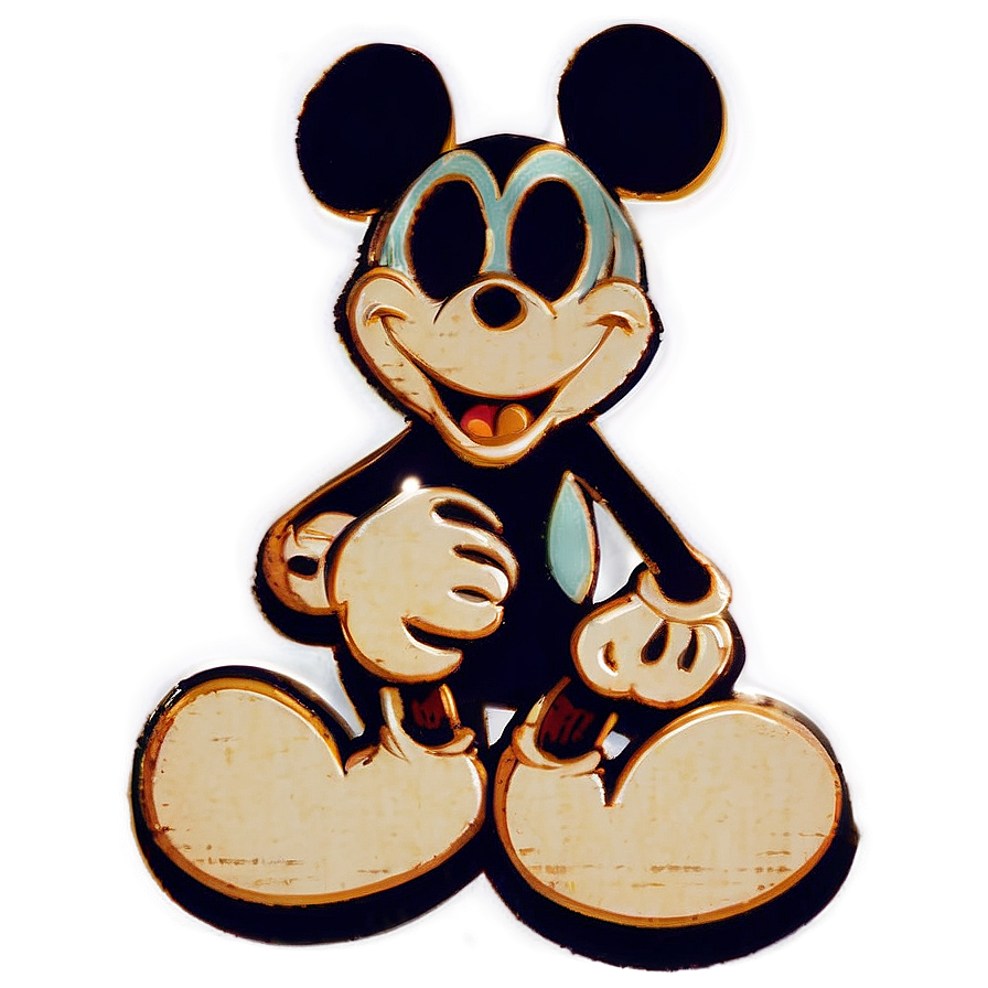 Retro Mickey Mouse Silhouette Png 06202024 PNG