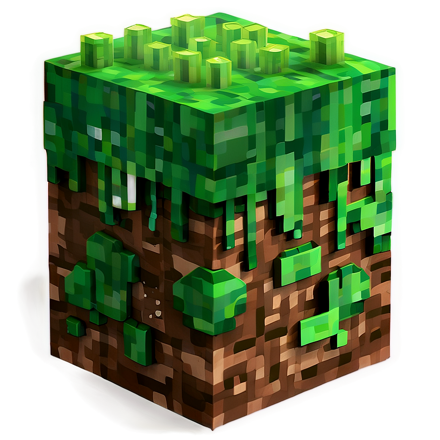 Retro Minecraft Grass Block Png Unk90 PNG