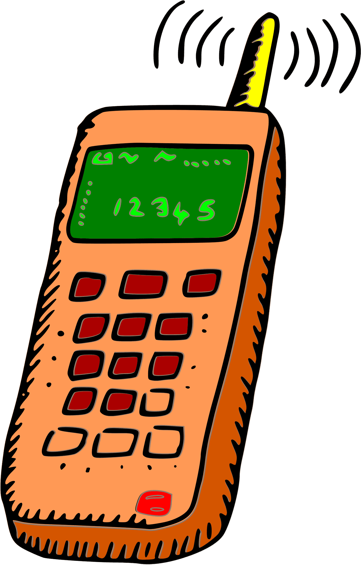 Retro Mobile Phone Clipart PNG