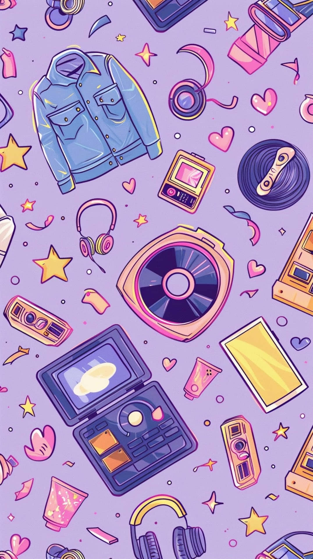 Retro_ Music_and_ Fashion_ Pattern Wallpaper