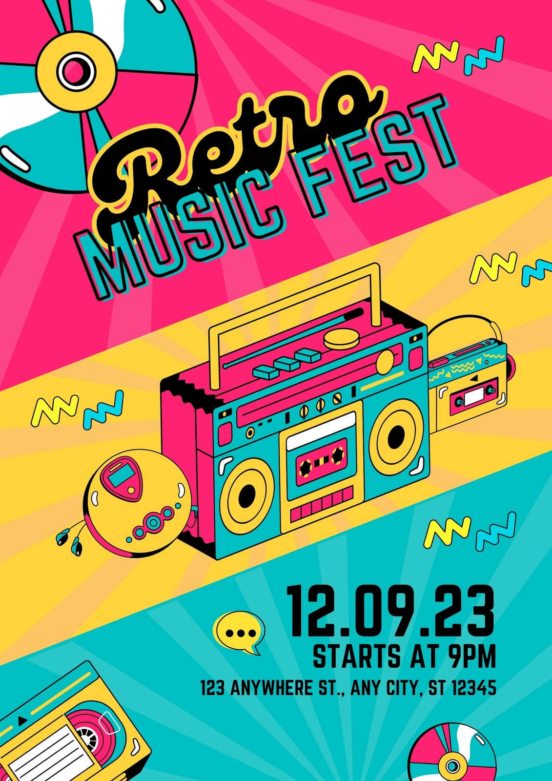 Retro Music Fest Poster Wallpaper