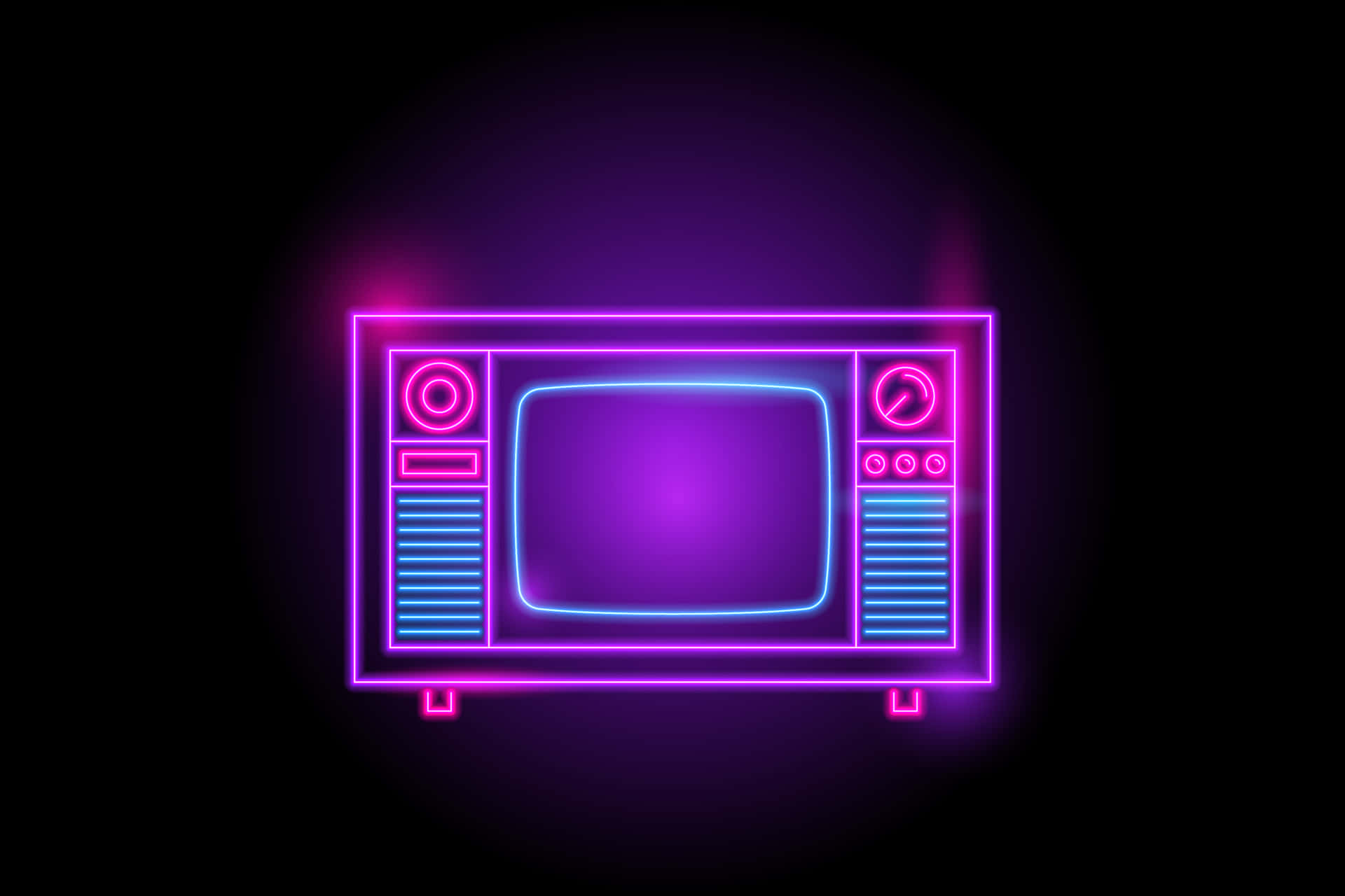 Retro Neon Television Glow Wallpaper