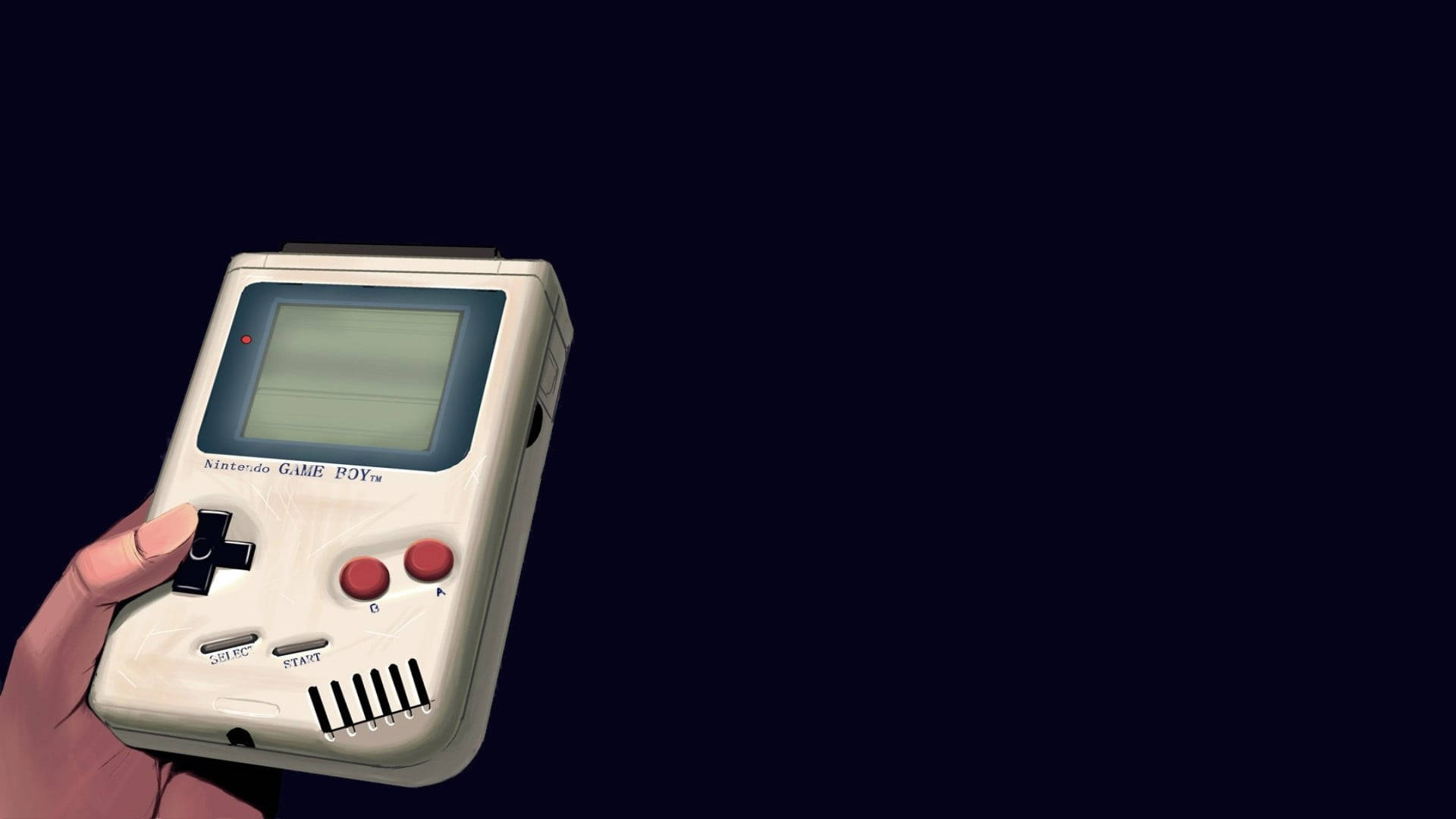 Gameboy Da Nintendo Retro Segurado Por Uma Mão. Papel de Parede