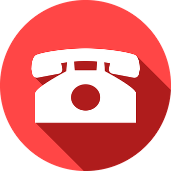Retro Phone Icon Red Background PNG