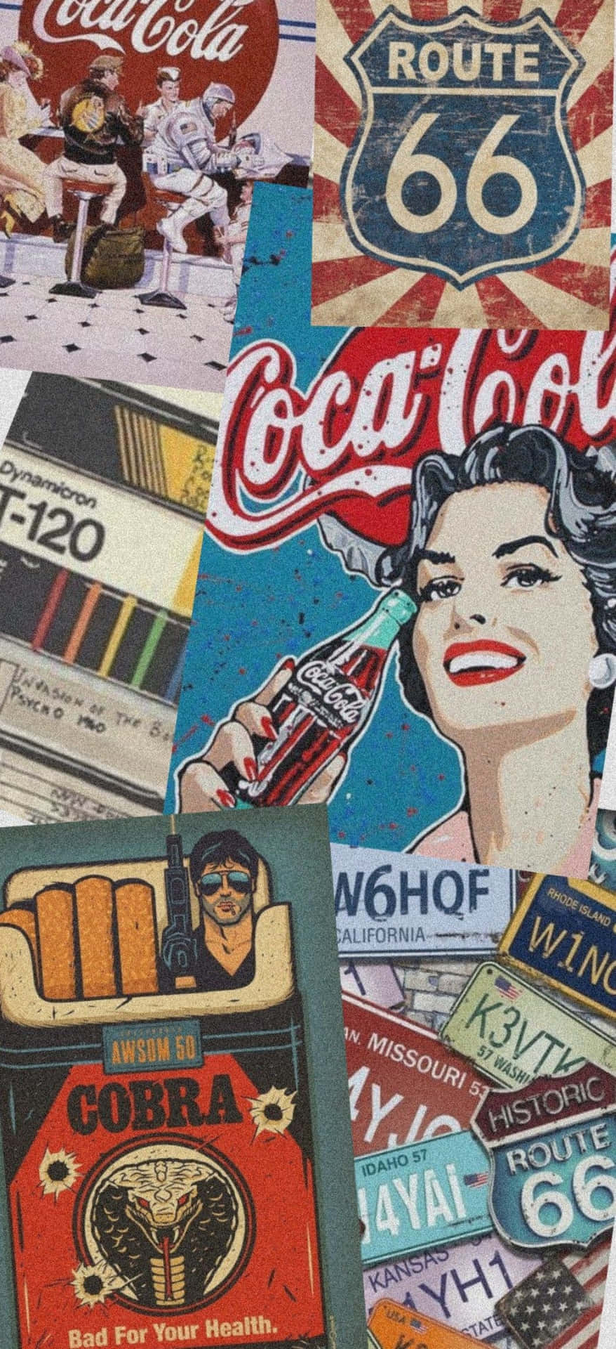Vintage Coca Cola Poster Set Wallpaper