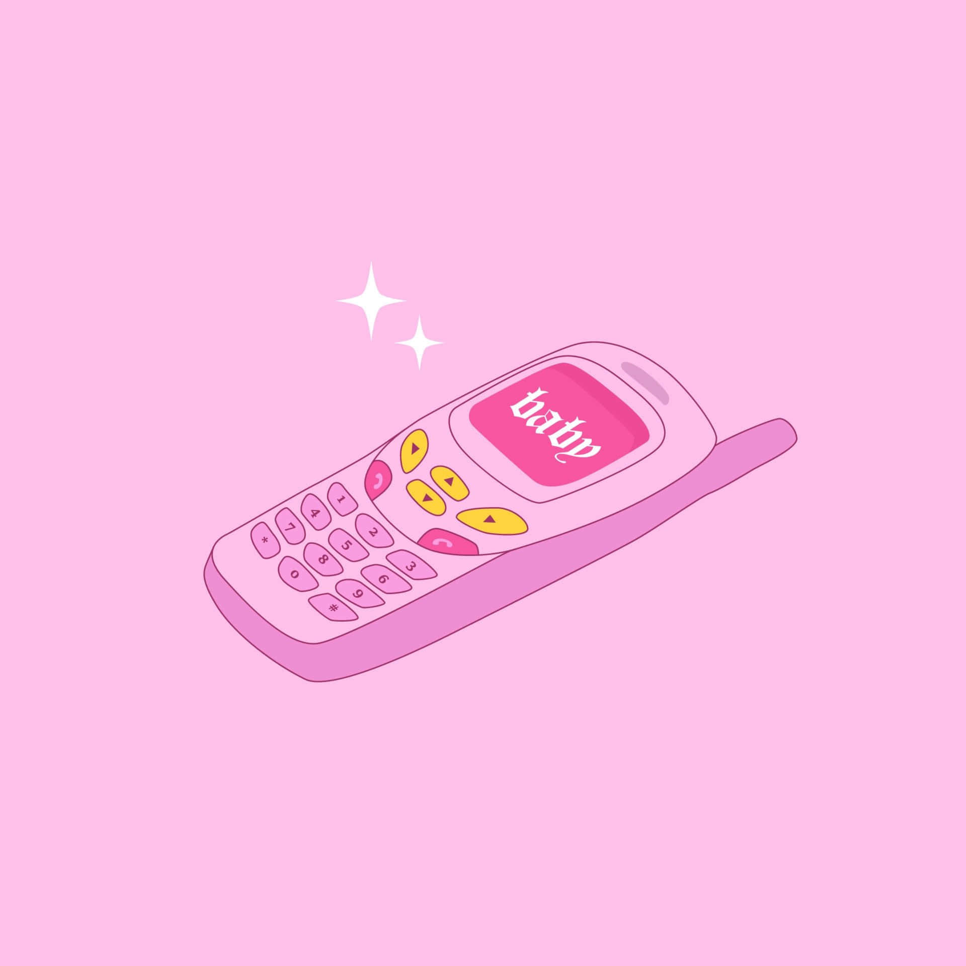 Retro Pink Cellphone Y2 K Aesthetic Wallpaper