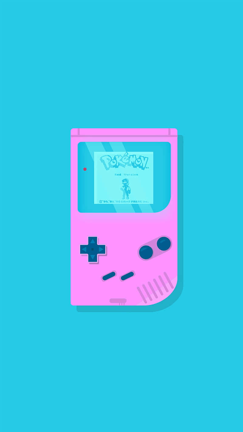 Retro Pink Gameboywith Pokemon Wallpaper