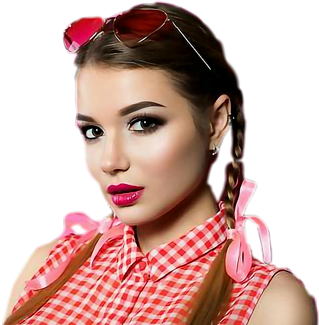 Retro Pink Styled Woman PNG