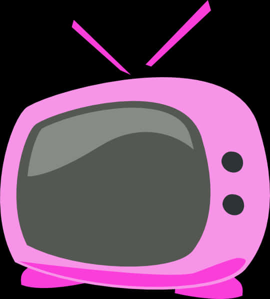 Retro Pink Television Vector PNG
