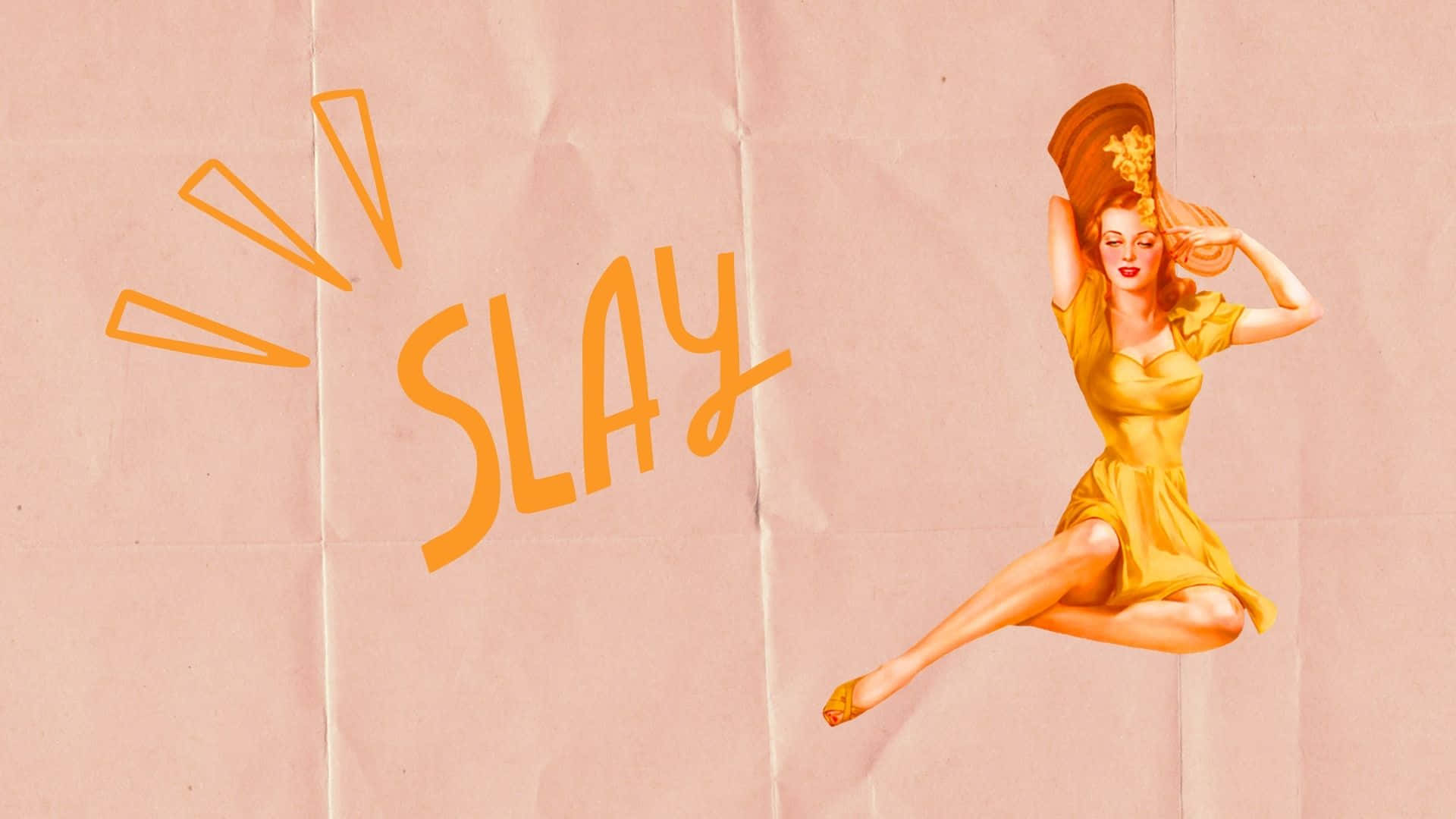 Retro Pinup Slay Illustration Wallpaper