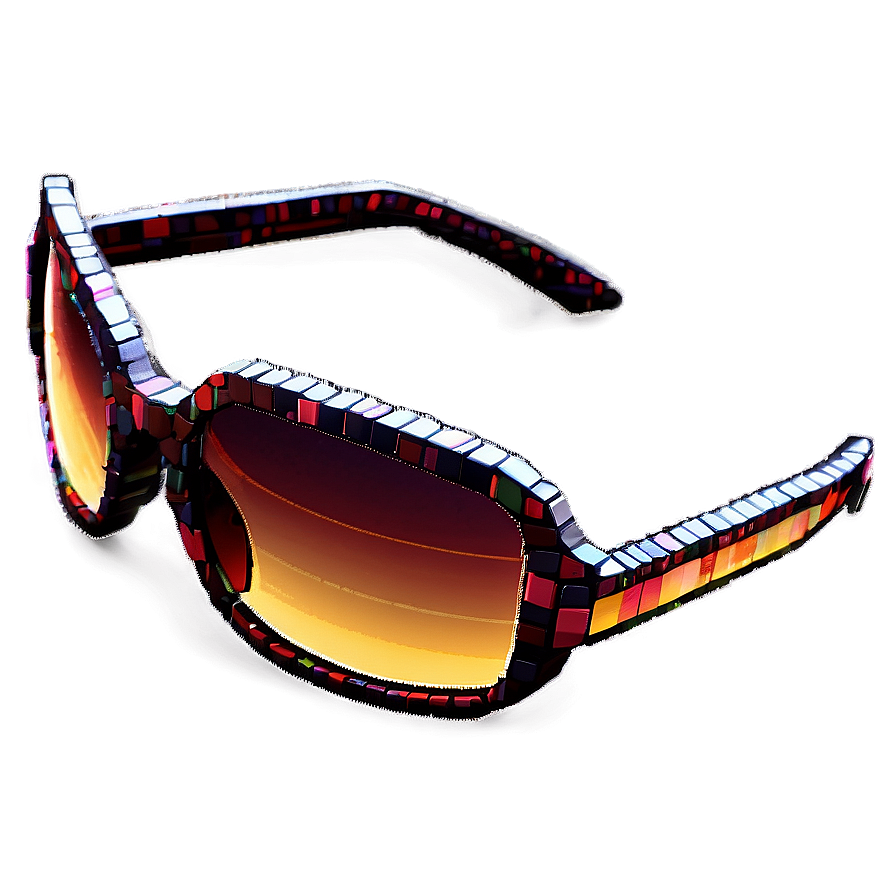 Retro Pixelated Sunglasses Png 06242024 PNG