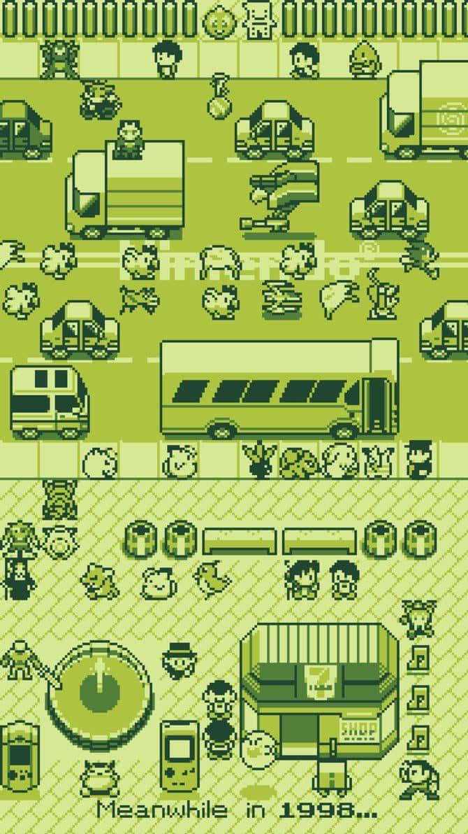 Retro Pokemon Gameboy Scene1998 Wallpaper