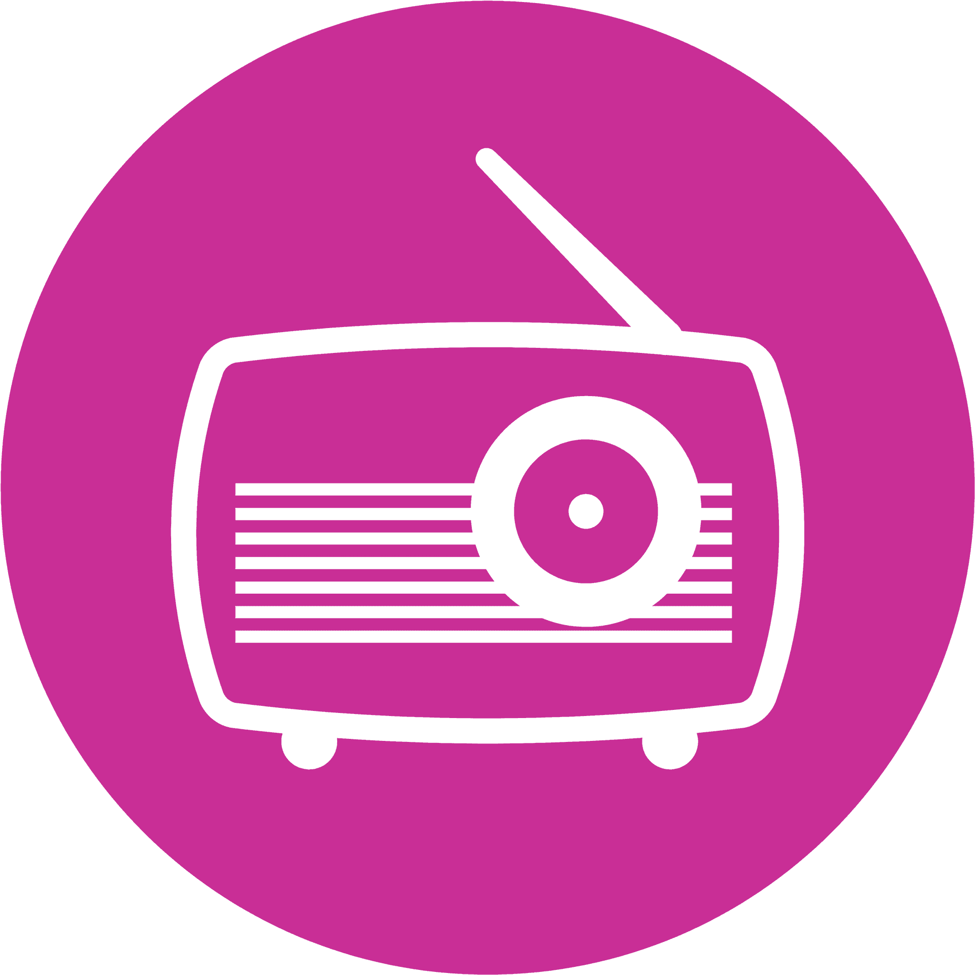 Retro Radio Icon Pink Background PNG