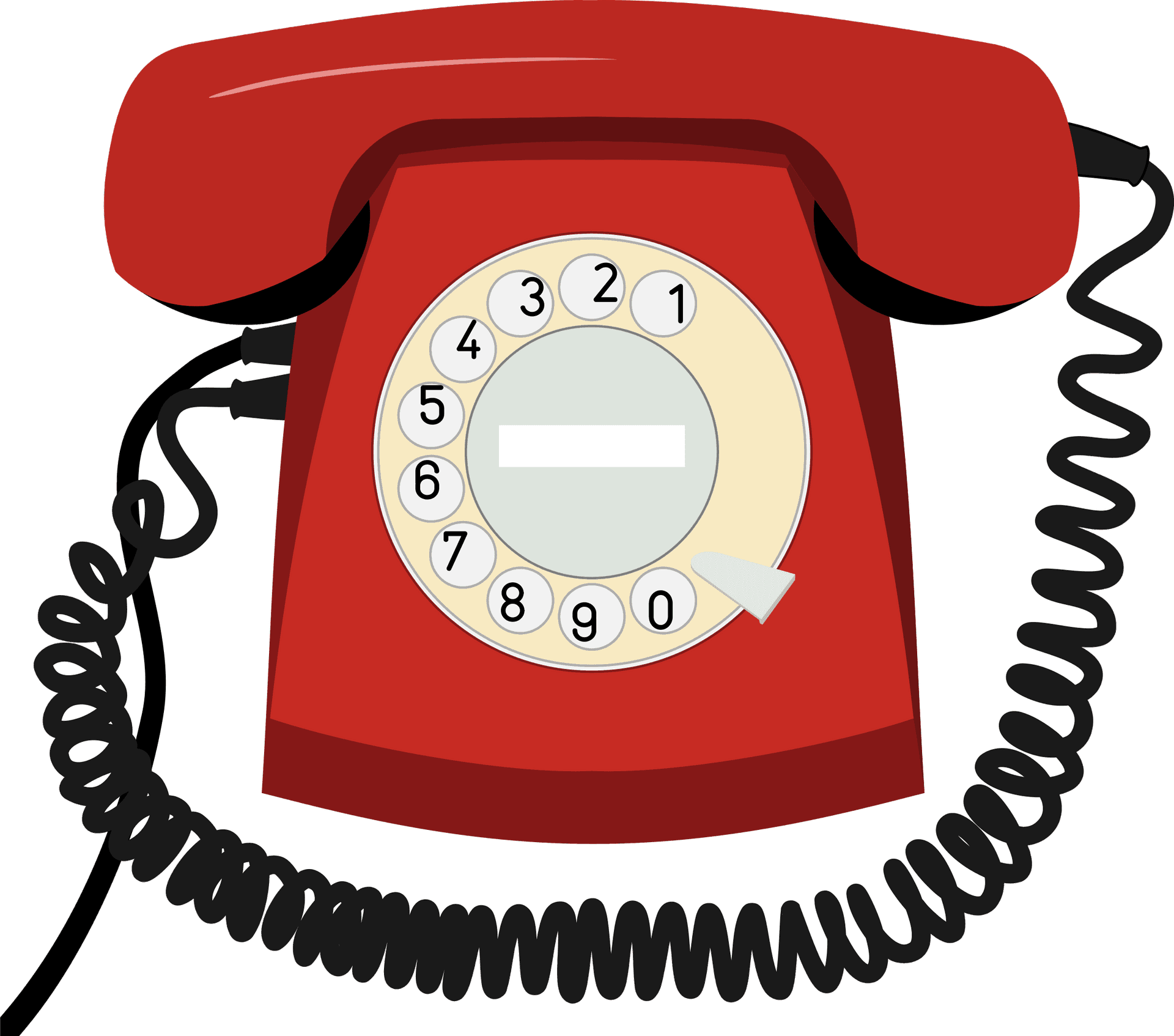 Retro Red Rotary Phone Clipart PNG