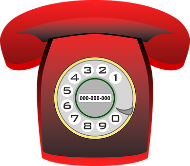Retro Red Rotary Phone PNG