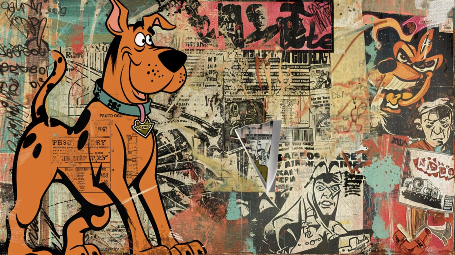 Retro Scooby Doo Urban Art Backdrop Wallpaper