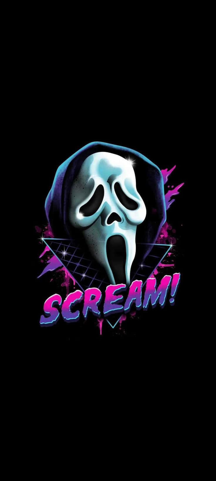 Retro Scream Mask Art Wallpaper