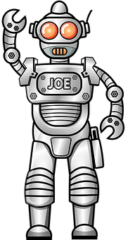 Retro Silver Robot Joe PNG