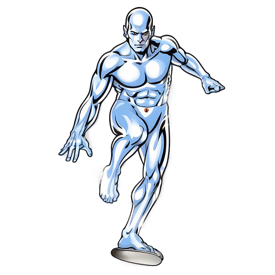 Retro Silver Surfer Poster Png 80 PNG