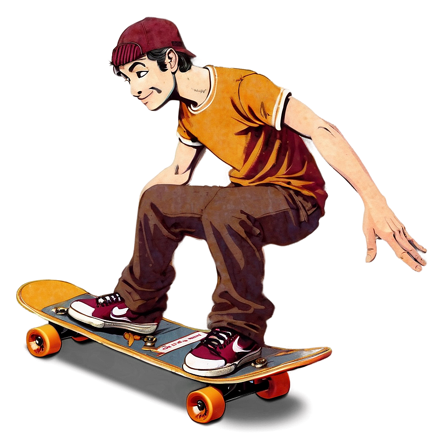 Retro Skateboarding Png Jcd4 PNG