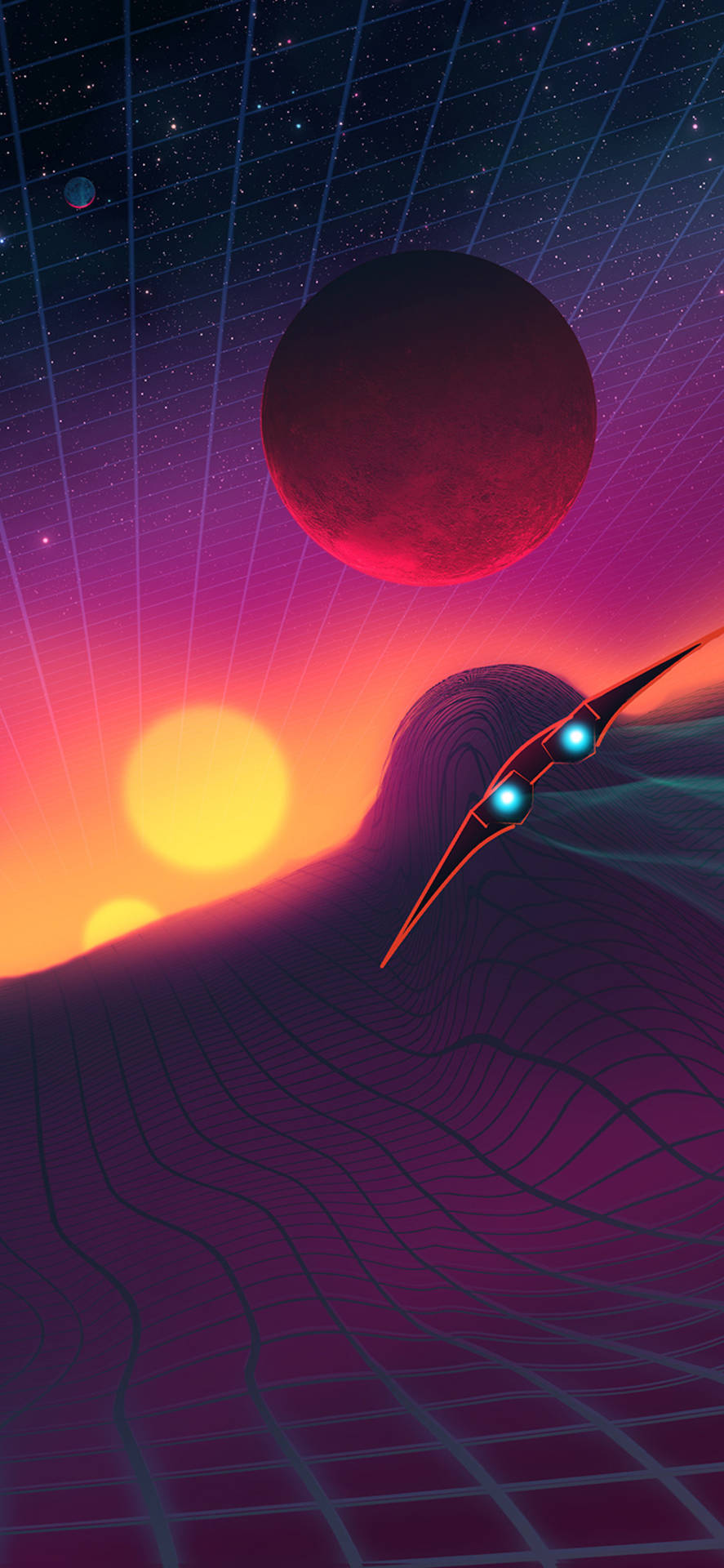 An out-of-this-world vision of retro space Wallpaper